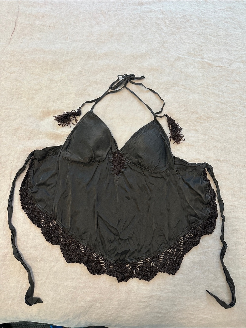 Guess Black Lace-Trim Halter Camisole